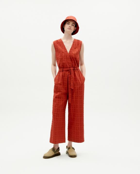 Jumpsuit Winona Rood Geruit via Shop Like You Give a Damn
